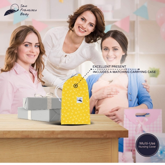 San Francisco baby nursing cover yellow multi use - Picture 2 of 5
